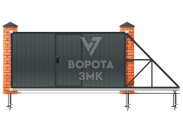 Откатные ворота 3000×2000 из профнастила под ключ ЗМК-7784