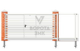 Откатные двойные ворота 2000×3000 ЗМК-7429